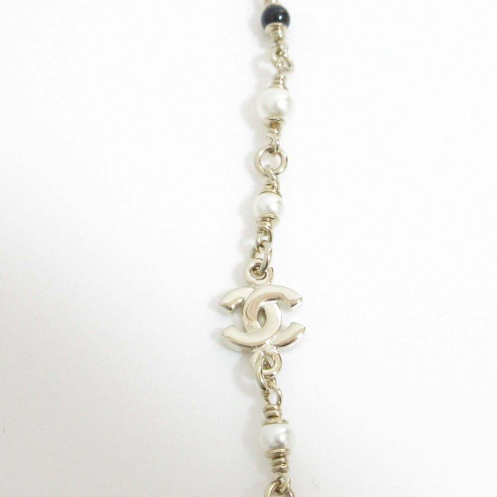 CHANEL Gold Pearl Logo Necklace - Picture 5 of 11